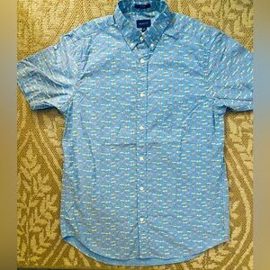 GANT Blue, Surfer & Surf Board Short Sleeve Regular Fit Men’s Shirt Size M